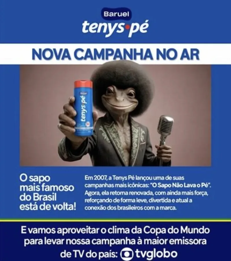 Anúncio da campanha Tenys Pé com o Sapo